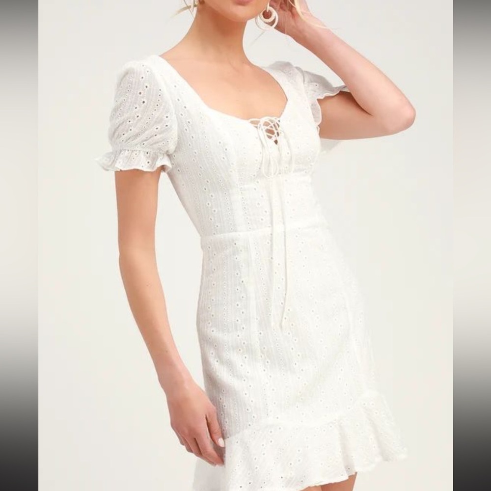 Lulu's White Lace Mini Dress